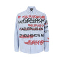 Light blue long sleeve ruffle shirt on teenager for daily wear