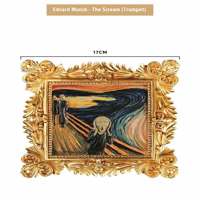 DIY oil painting kit with colour pots, brushes, and a canvas showing Van Gogh's Starry Night design.