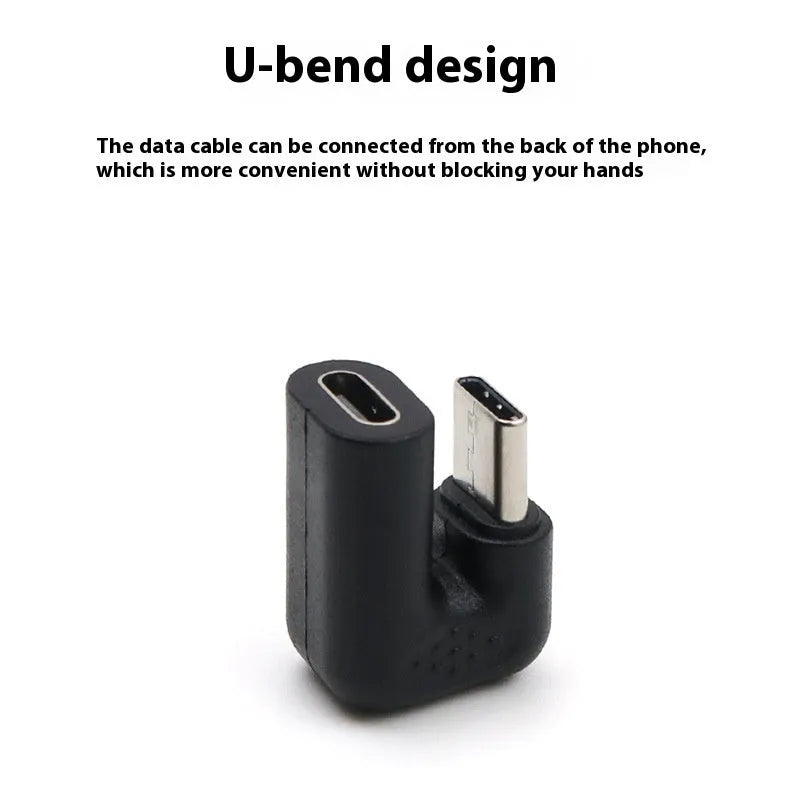 USB-C male to female right-angle adapter extension cable for mobile devices