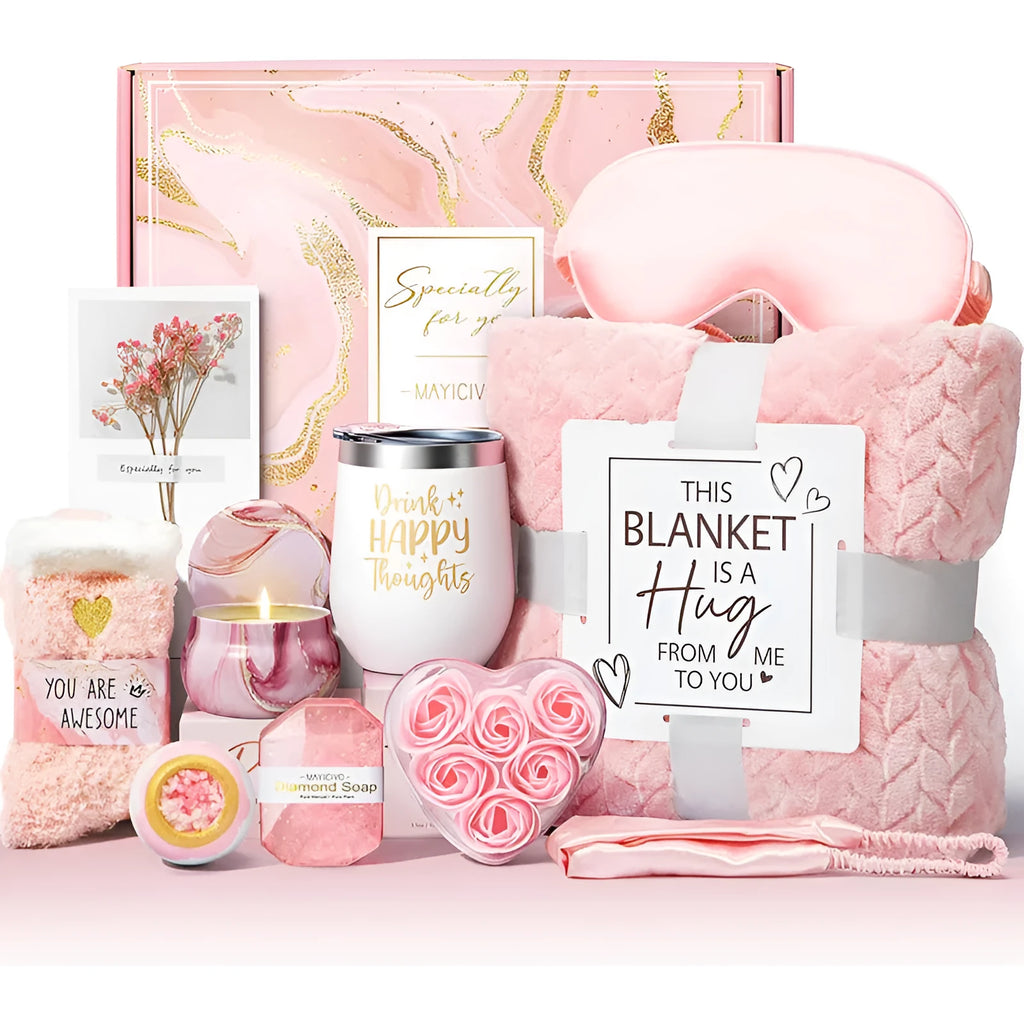 Aromatherapy candle soap bath gift set in a modern simplicity style plastic box.