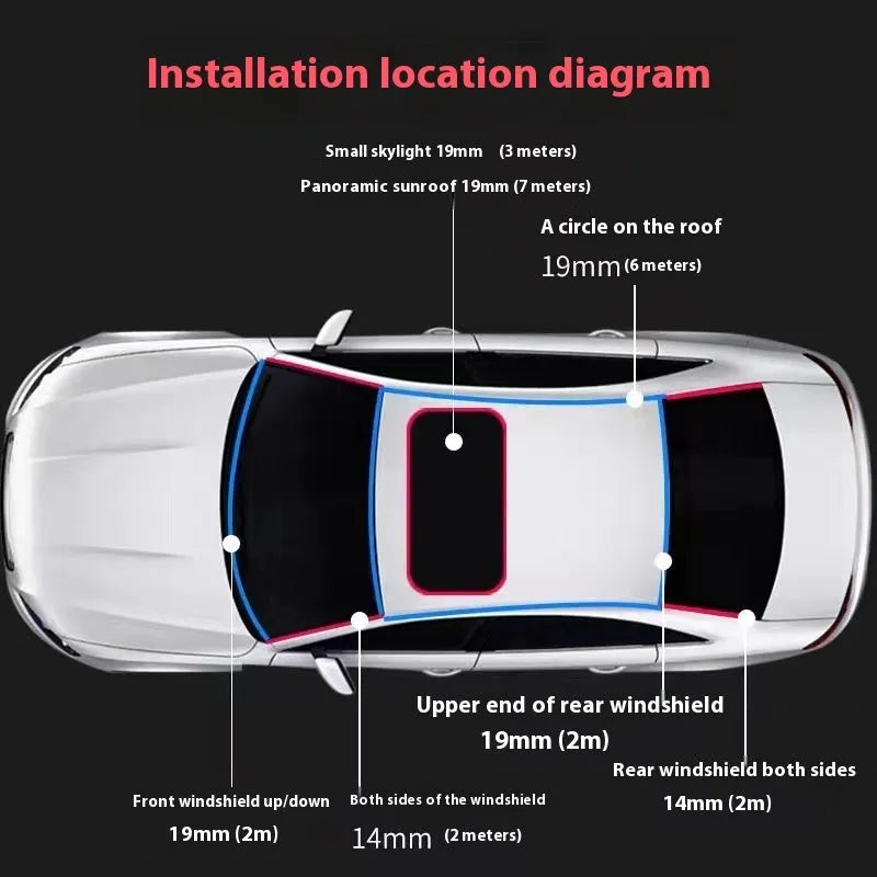 T-shaped rubber sealing strip for car windshield and tailgate gap sound deadening, 14mm 19mm 30mm widths