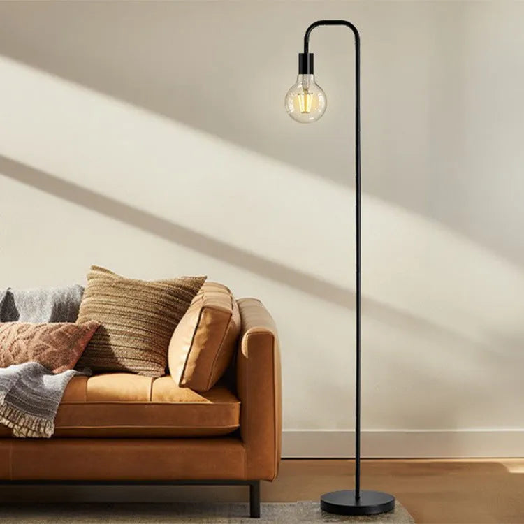 American country retro bedside lamp with iron body and metal shade in black finish