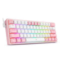 White pink K617 mechanical gaming keyboard with RGB backlighting and dual-keycap set