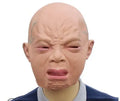 Latex baby face mask in angry, crying, or smiling doll style, 26cm x 26cm, for Halloween parties.