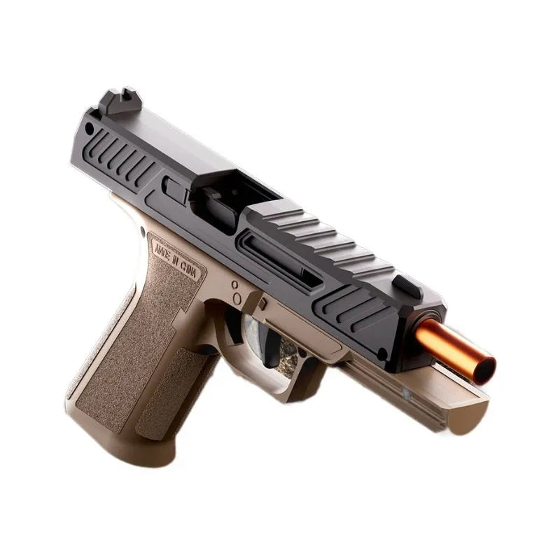 Pocket toy mini continuous hair throwing shell pistol for boys, black plastic, with automatic reloading mechanism