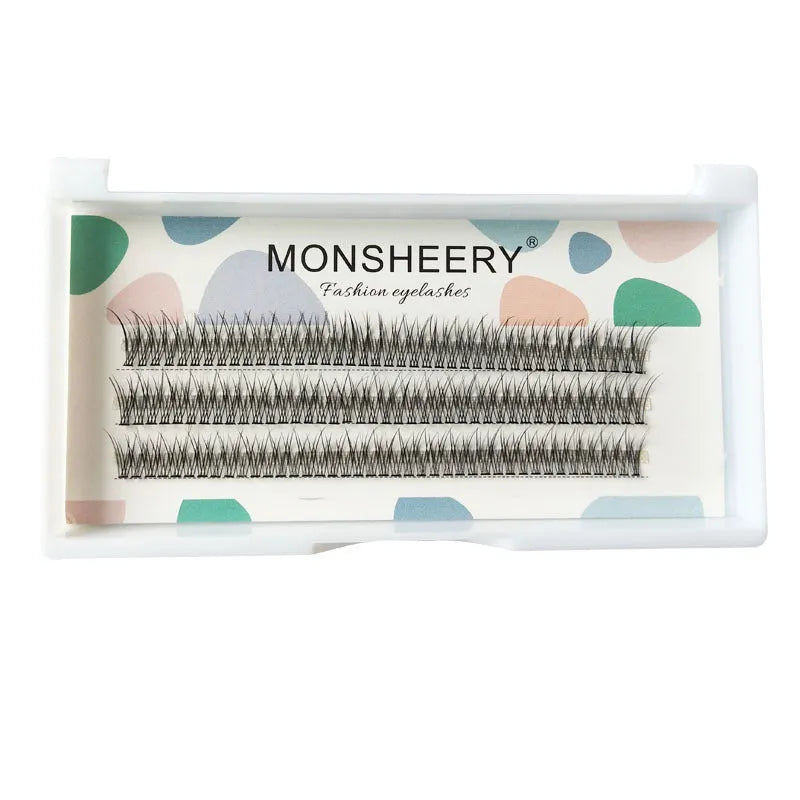 V-shaped fairy fishtail false eyelashes 10mm length black colour thick segment design