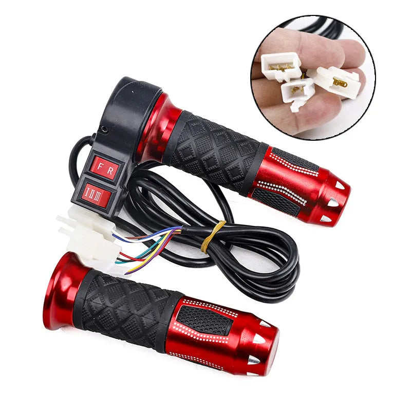 Three-wheel electric vehicle modification accelerator handle with three-speed rotating grip and 3-wire plug