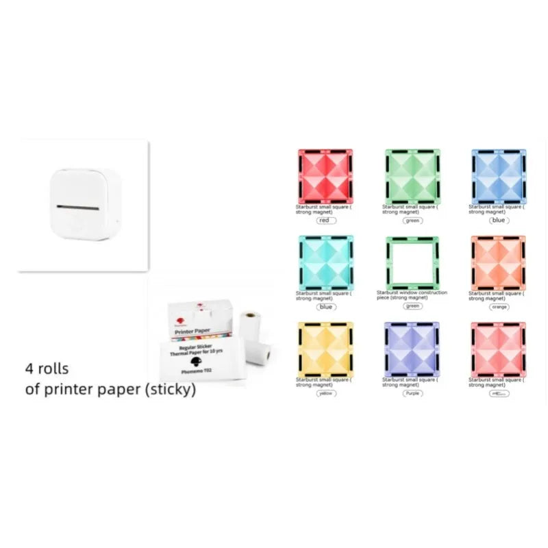 Phomemo T02 portable mini thermal label printer in white, showing front panel with paper slot, with Bluetooth icon
