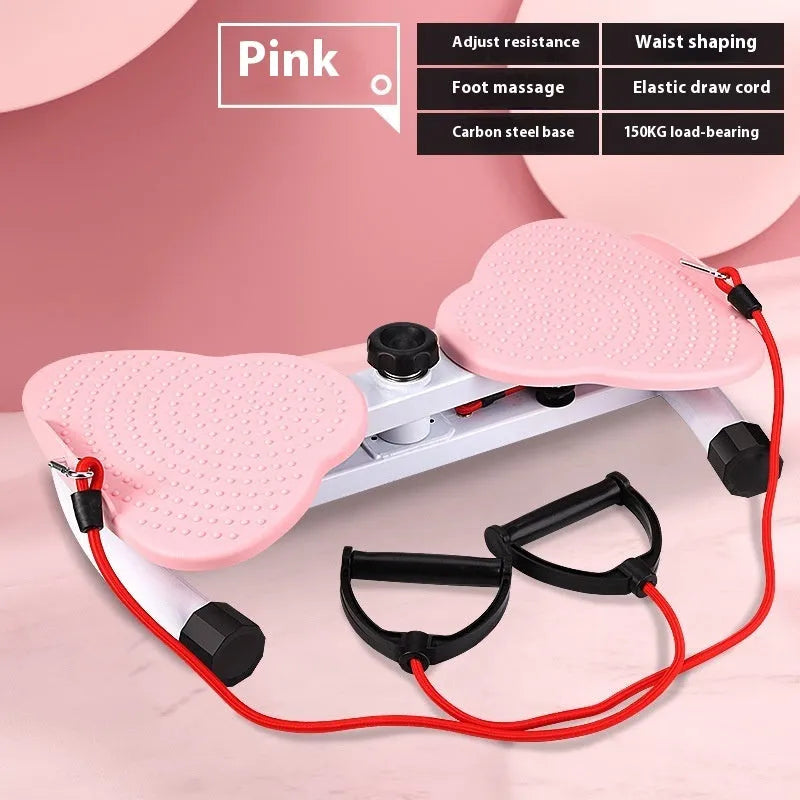 Pink or blue waist twister with drawstring, 550 x 325 x 120mm plate for home mute workout and body shaping.
