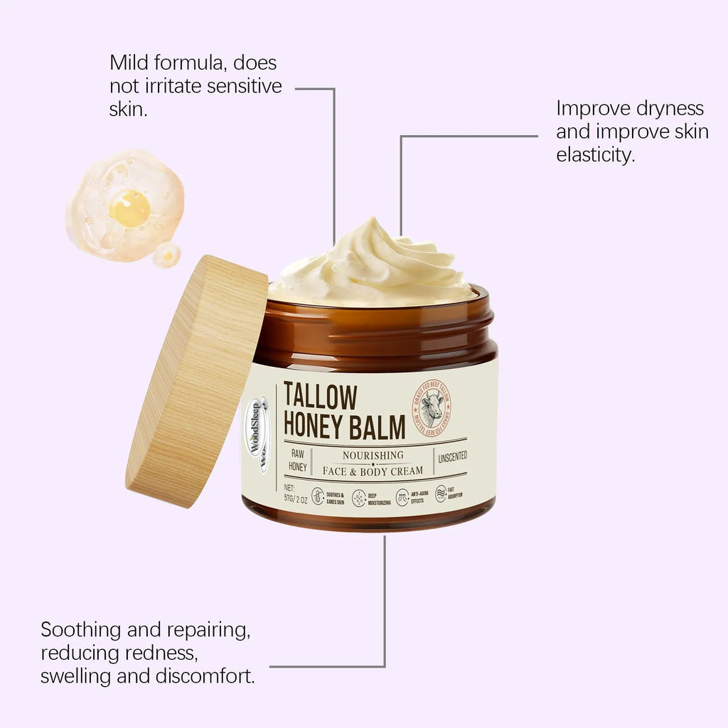 57g pot of Tallow Honey Skin Repair Moisturizing Cream on a clean surface