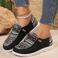 Women's flat round toe low-top shoes in black, dark gray, and khaki colours with artificial PU uppers