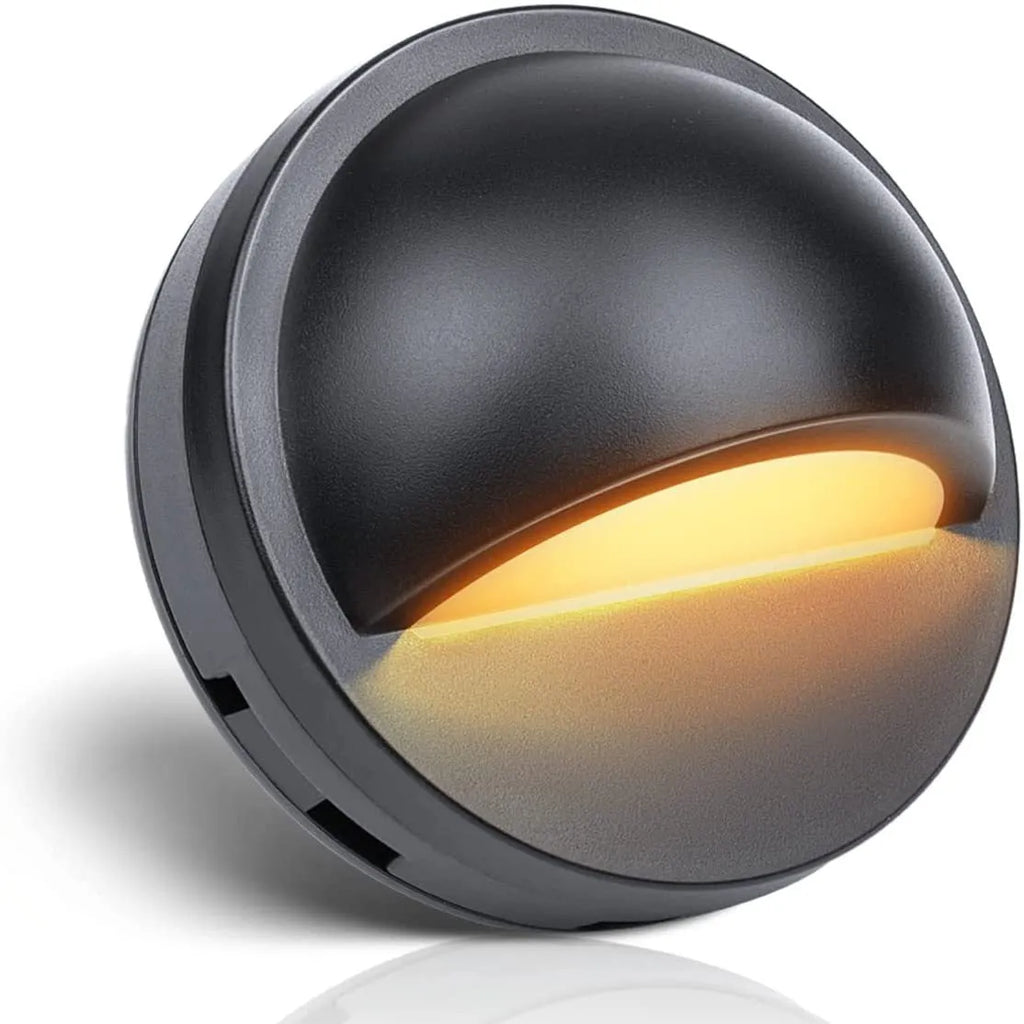 Low voltage platinum coloured outdoor step light for garden paths with IP67 waterproof rating