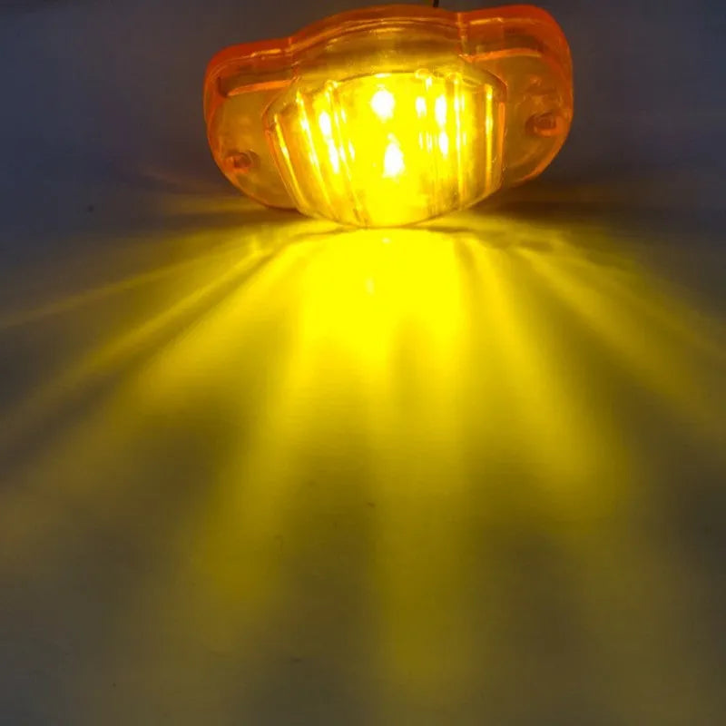 Round LED side light in red for truck trailer boat 12V 24V signal marker