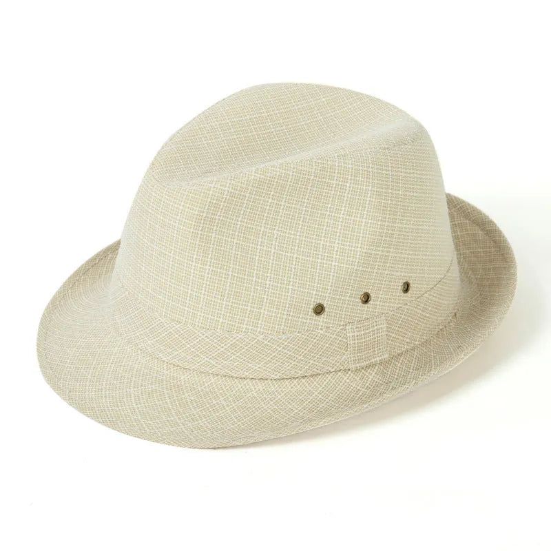 Classic brown fedora hat for men on a stand, showing structured crown and brim.