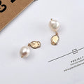 925 sterling silver baroque pearl earrings rose gold finish with gem inlay