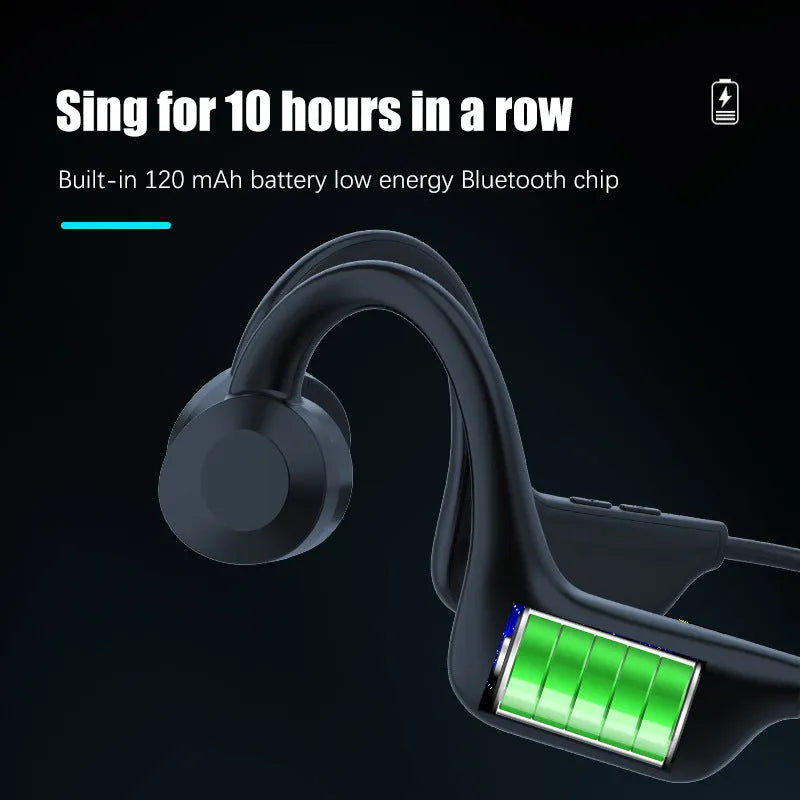 Black VG02 true wireless ear-mounted sports Bluetooth headset with ear hook design