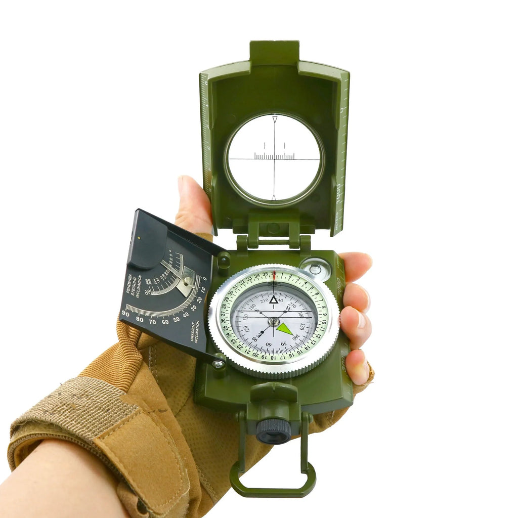 K4074 metal outdoor compass with hanging rope and ring showing 10cm length
