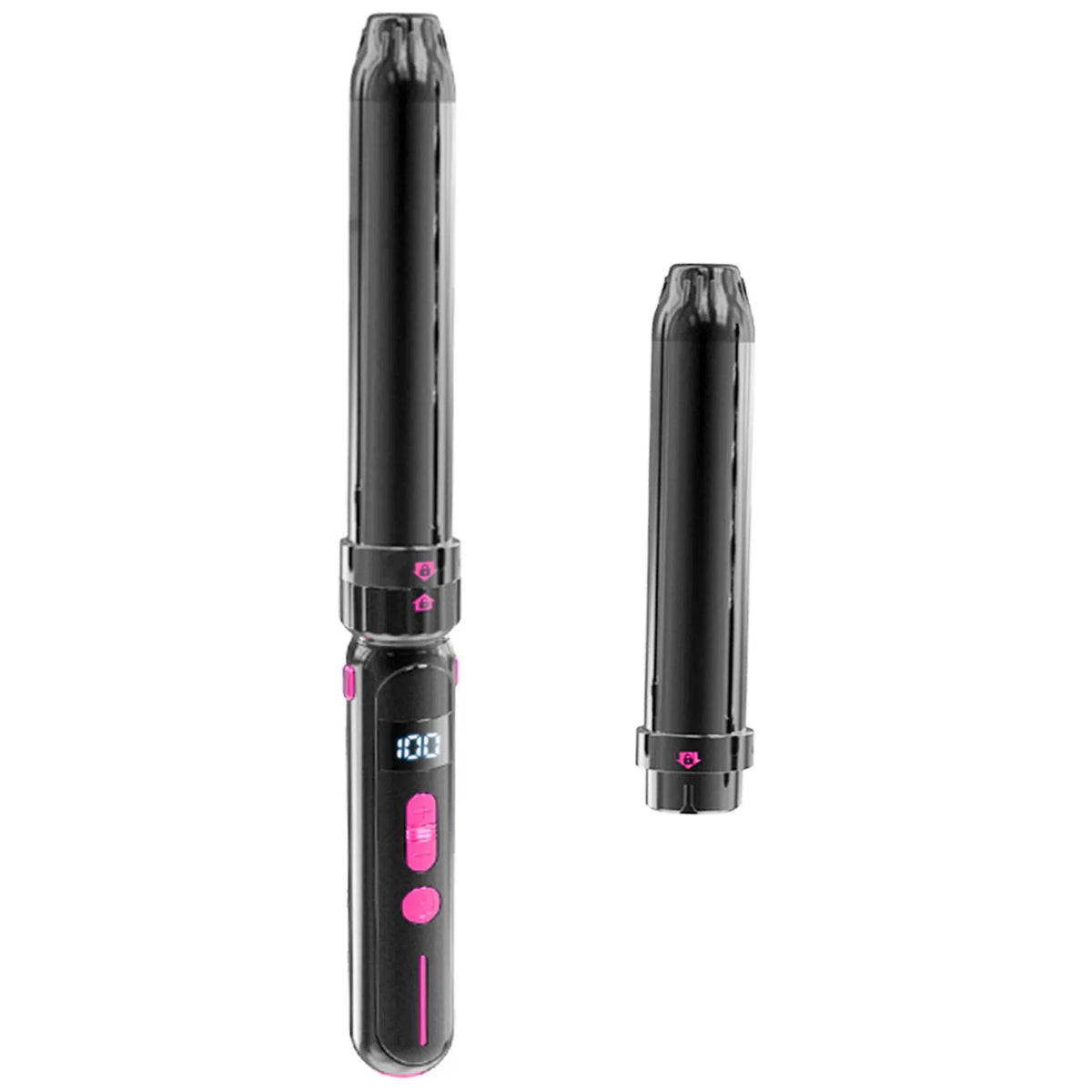 Black ceramic curly hair sticks, dual roll and straight styling tool, 21mm-30mm thermal conductor, wired AC power