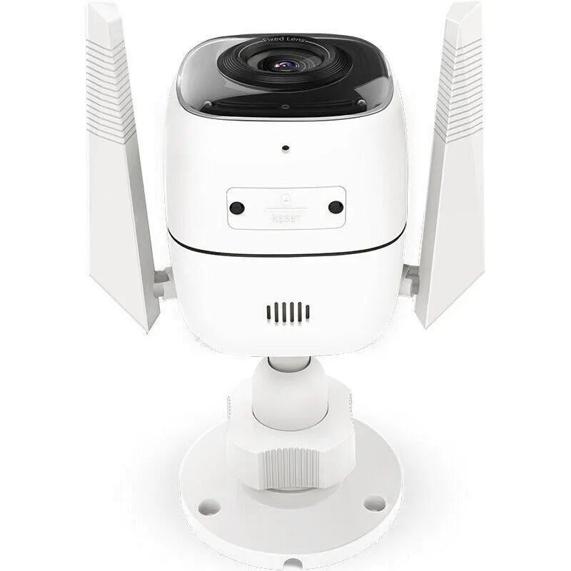 1080p outdoor security camera with 30m infrared night vision and 4mm lens, dustproof design.