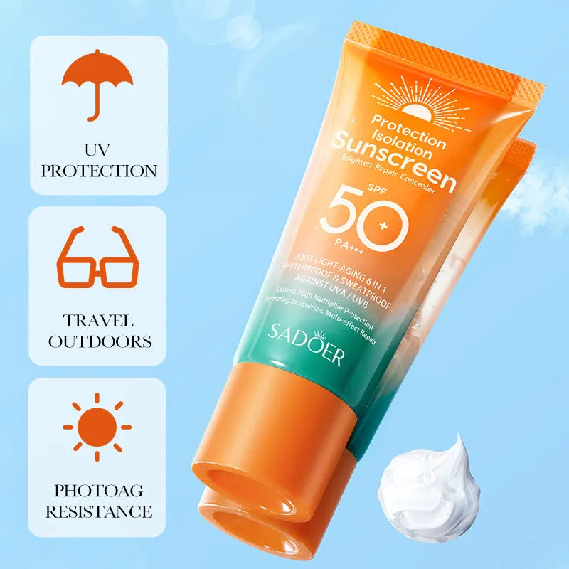 Double tube 50g sunscreen and makeup primer with universal skin type protection