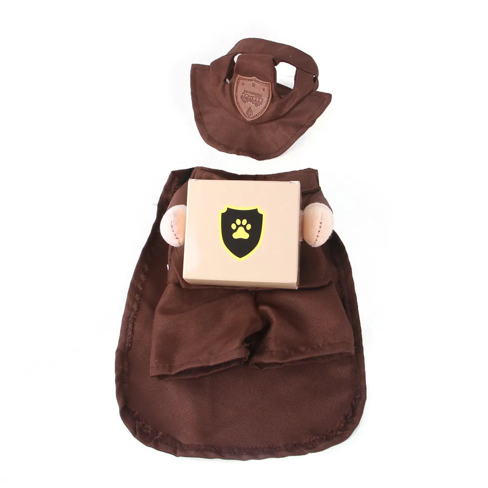 Polyester pet courier standing clothing in coffee colour for dogs, casual style