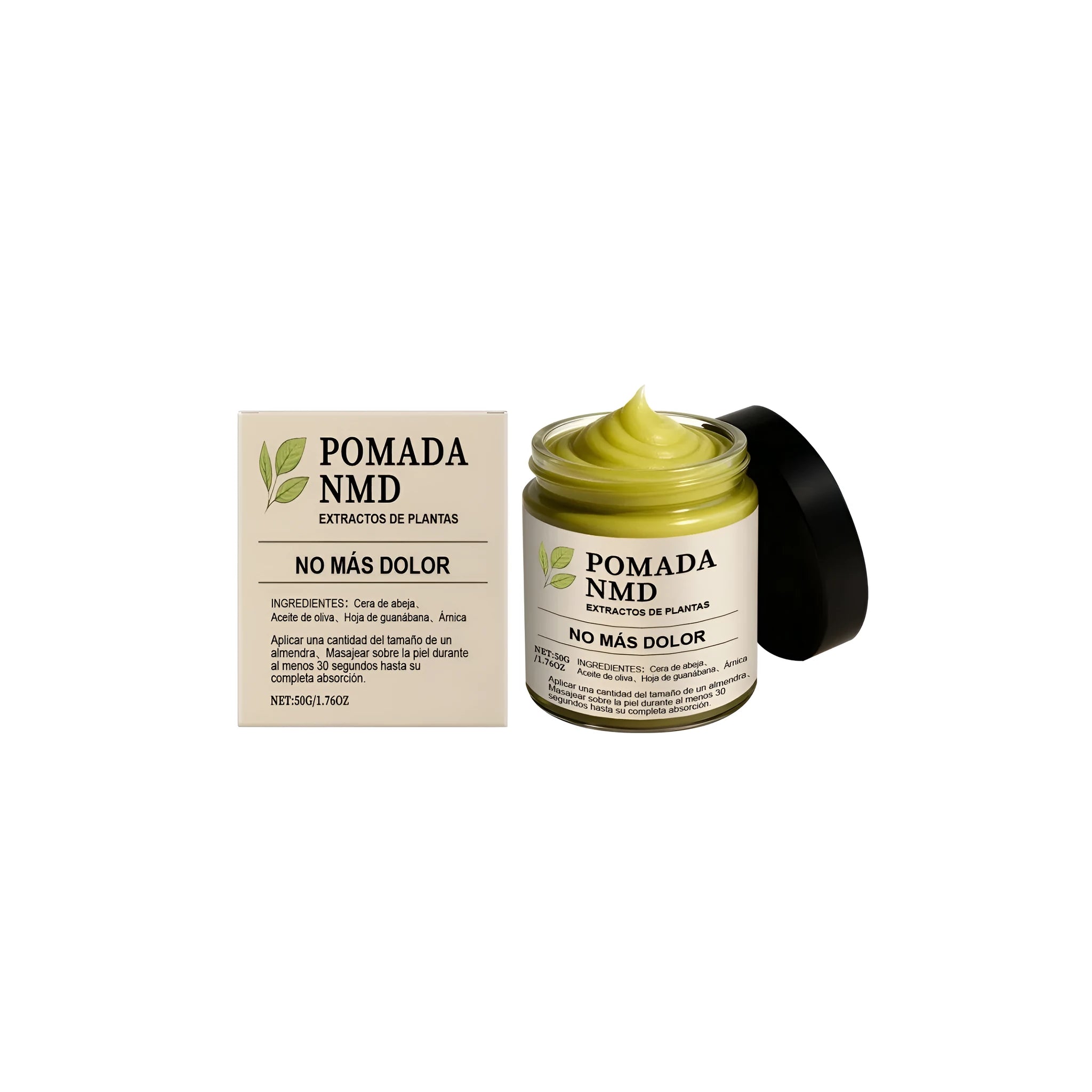 Herbal Soothing Cream 50g jar with olive oil, annona leaf and arnica extracts for natural skin care