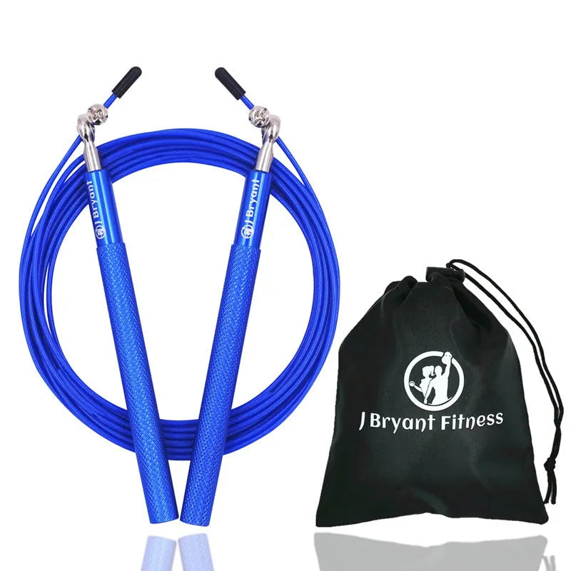 CrossFit speed jump rope with aluminium handle and 3m wire cable in black with carrying bag