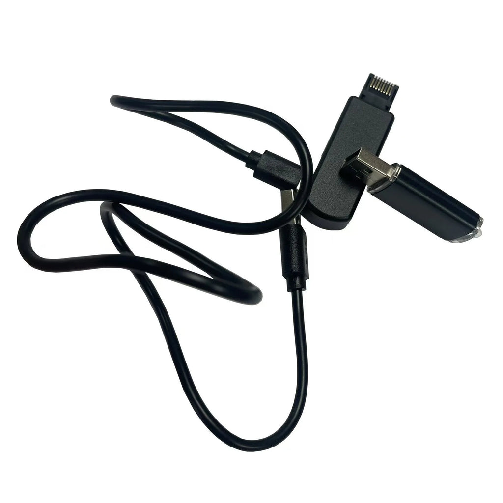 Black JB Tool USB adapter for Nintendo Switch with Ethernet port measuring 81x51x20mm