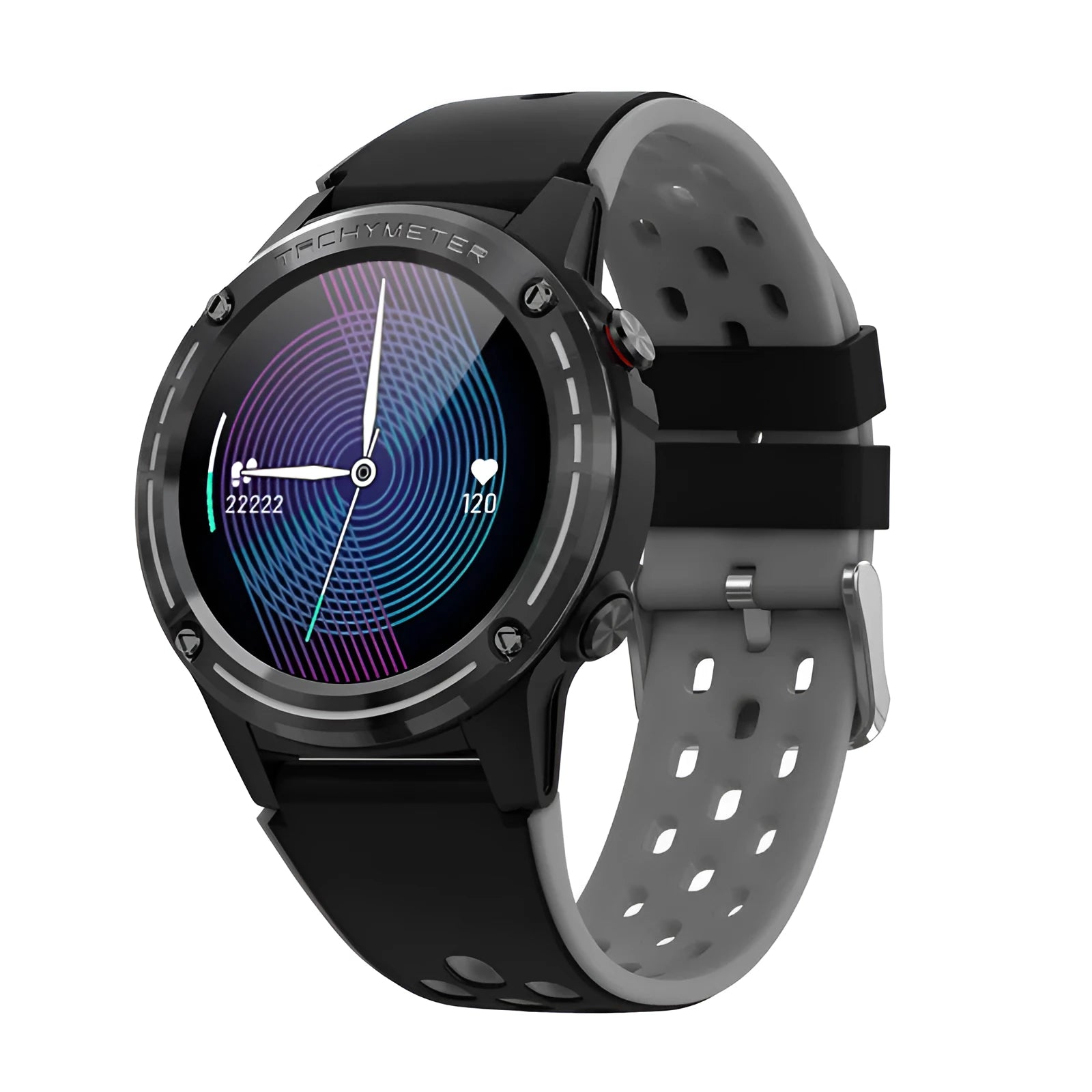 Sports smart watch with 1.3 inch screen and silicone strap in blue, black, green or silver grey