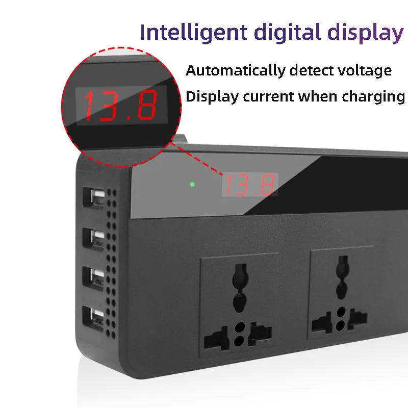 Automotive power inverter with PC fireproof casing, 149x74x35mm, dual USB ports