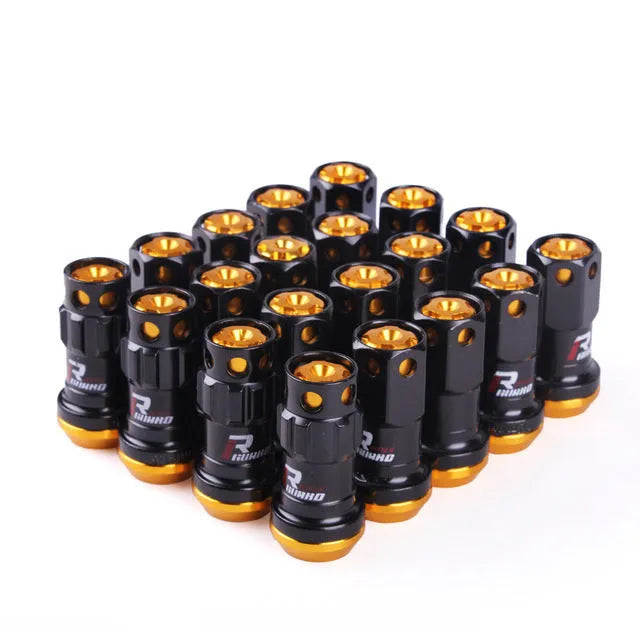 Aluminium alloy wheel hub nut with flat head design in selected colour option