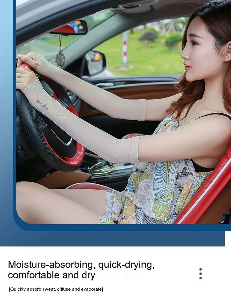 Unisex open-finger driving sun protection sleeves in five colour options