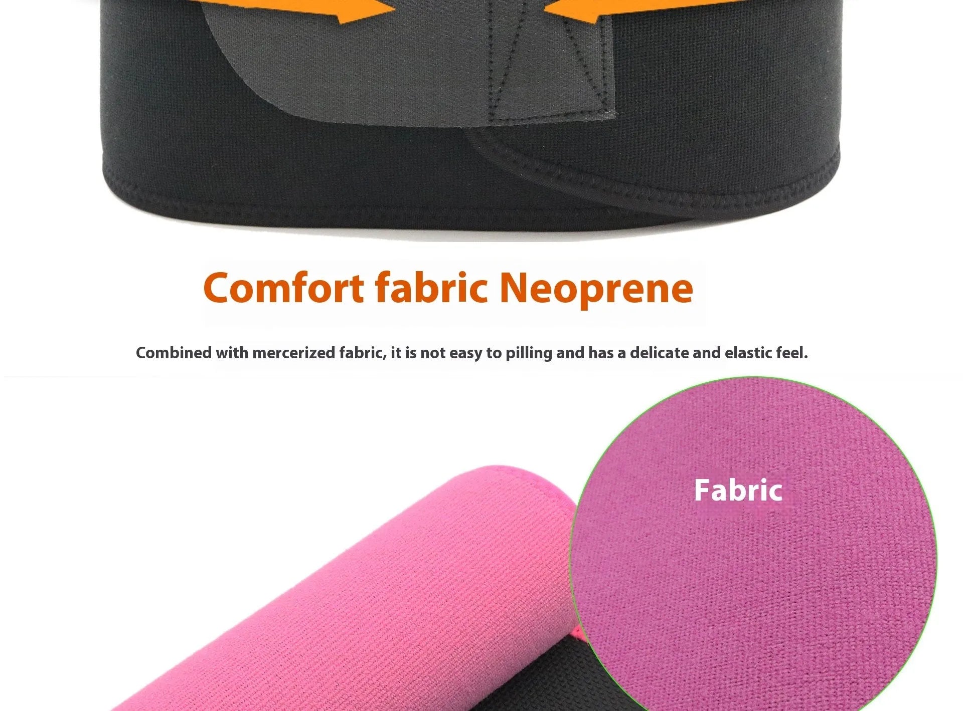 Neoprene lumbar support fitness belt in black, shown on a waist.