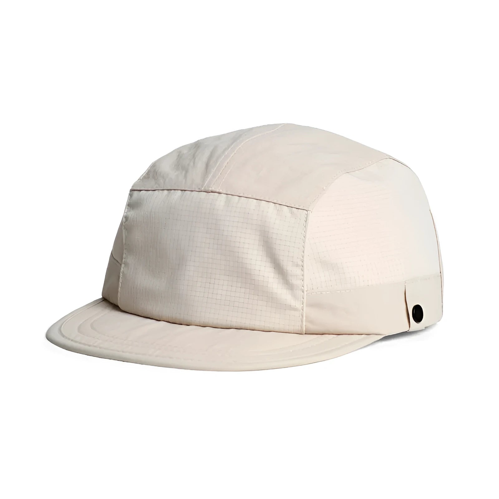 Breathable dome crown sun cap with a soft front tongue in Army Green colour on a wooden background.