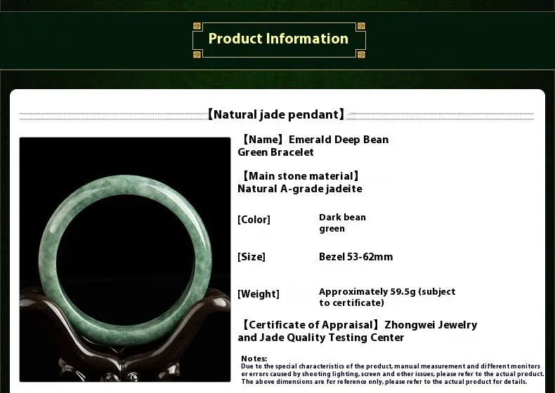 Natural emerald bean green simple beaded bracelet for women on a gift box.