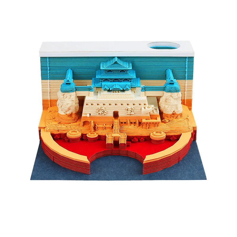 One Piece and architectural building themed sticky notes on craft paper, size 80x45mm.