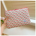 Green floral print cloth laptop bag with anti-seismic protection for 13 to 15 inch computers.