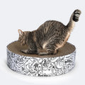 Extra large round white corrugated paper cat scratching board nest with 42x42x10cm dimensions