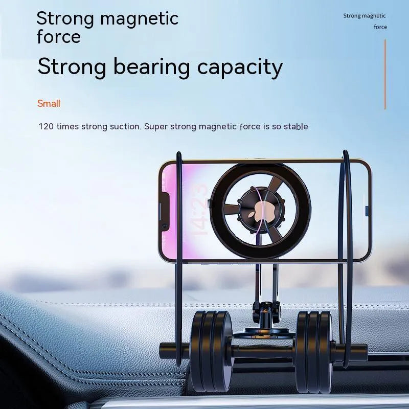 All-metal magnetic car phone holder with magnetic rings and spare adhesives in multiple colour options