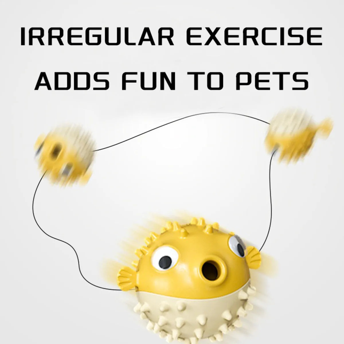 Yellow vinyl fish-shaped dog chew toy with textured surface and squeaker inside.