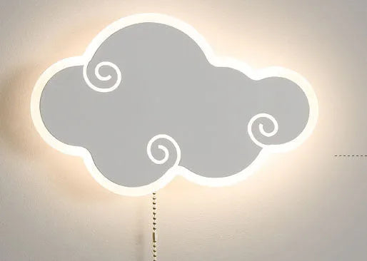 Cloud-shaped acrylic children's wall lamp in modern simple style for bedroom lighting