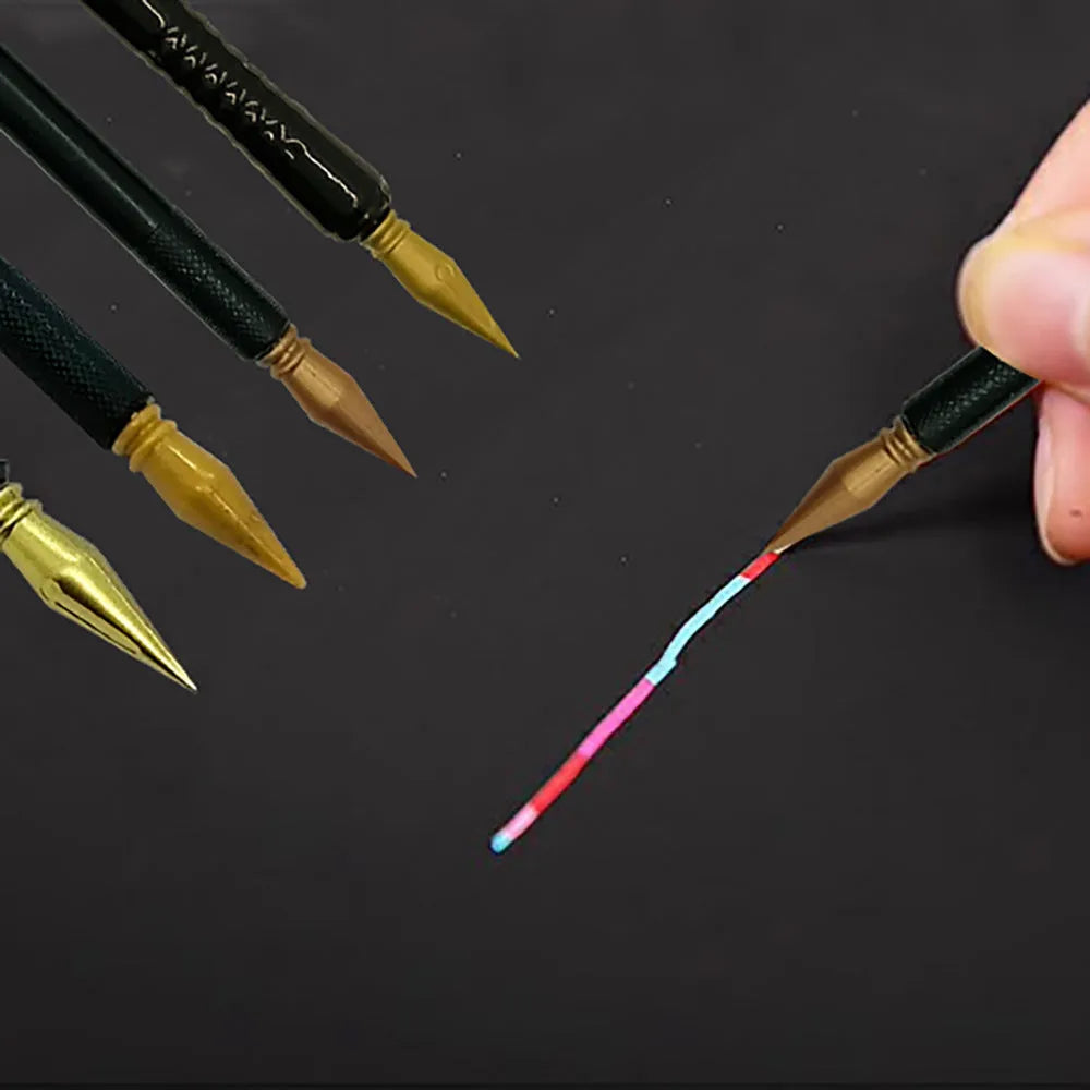 Scratch art brush and pen set for children's crafts with PS plastic construction