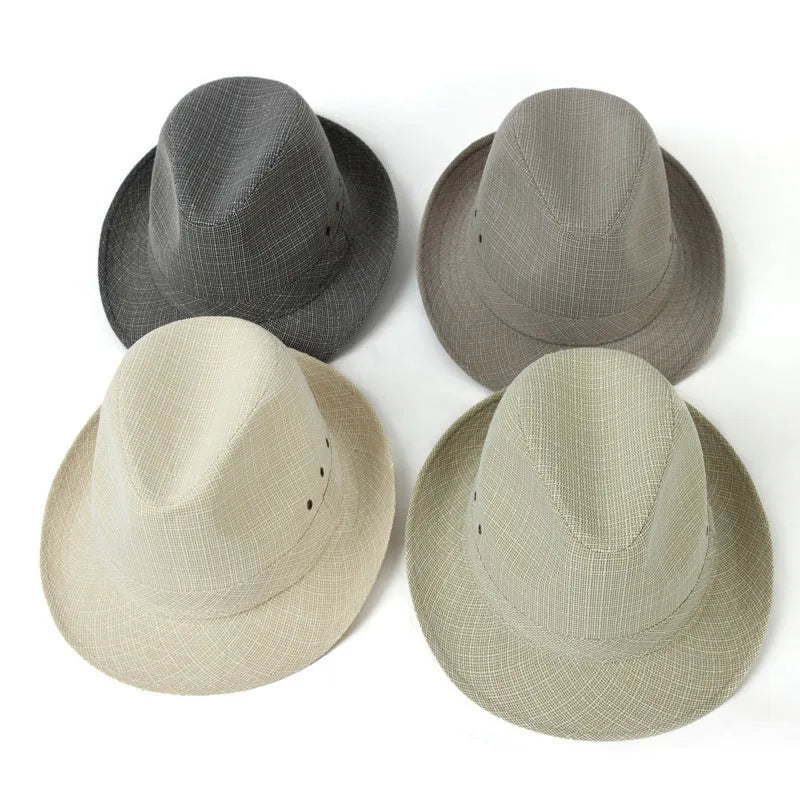 Classic brown fedora hat for men on a stand, showing structured crown and brim.