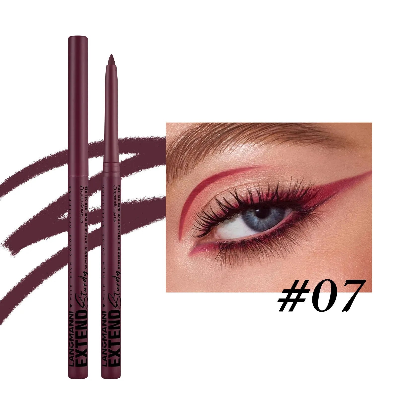 Set of 12 colourful gel glitter eyeliner pencils in vibrant shades for waterproof, long-lasting makeup.