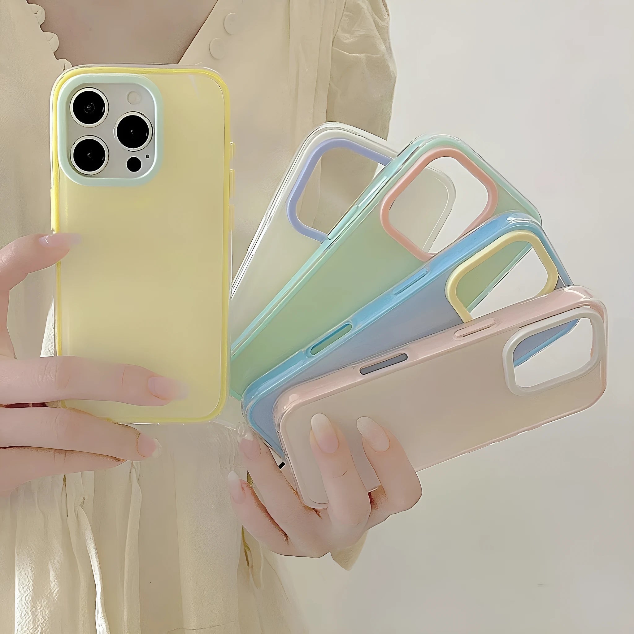 Simple solid colour jelly TPU phone case for iPhone 11 to 16 Pro Max in blue