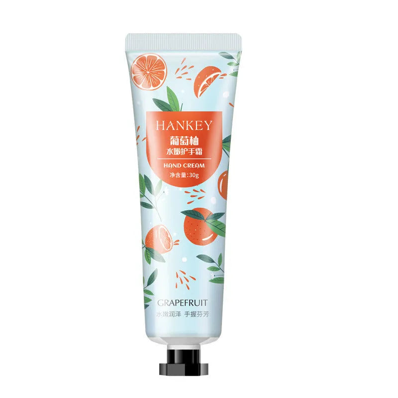 30g tube of fruit-scented hand cream for dry hands with multiple scent options