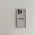 Silver grey mirror iPhone case with cylindrical bracket stand, electroplated TPU, anti-fall, all-inclusive