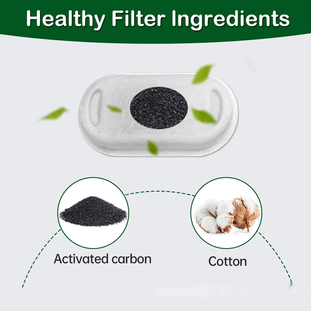 Non-woven cat water dispenser filter element with charcoal bag for pet tableware