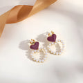 Geometric tassel clip-on earrings in brass and electro-stainless steel for non-pierced ears.