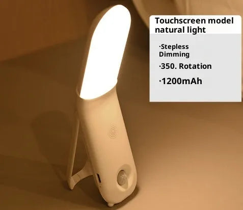 Rechargeable wardrobe aisle light with three-colour adjustment and induction option, geometric stereo shape, single lamp.